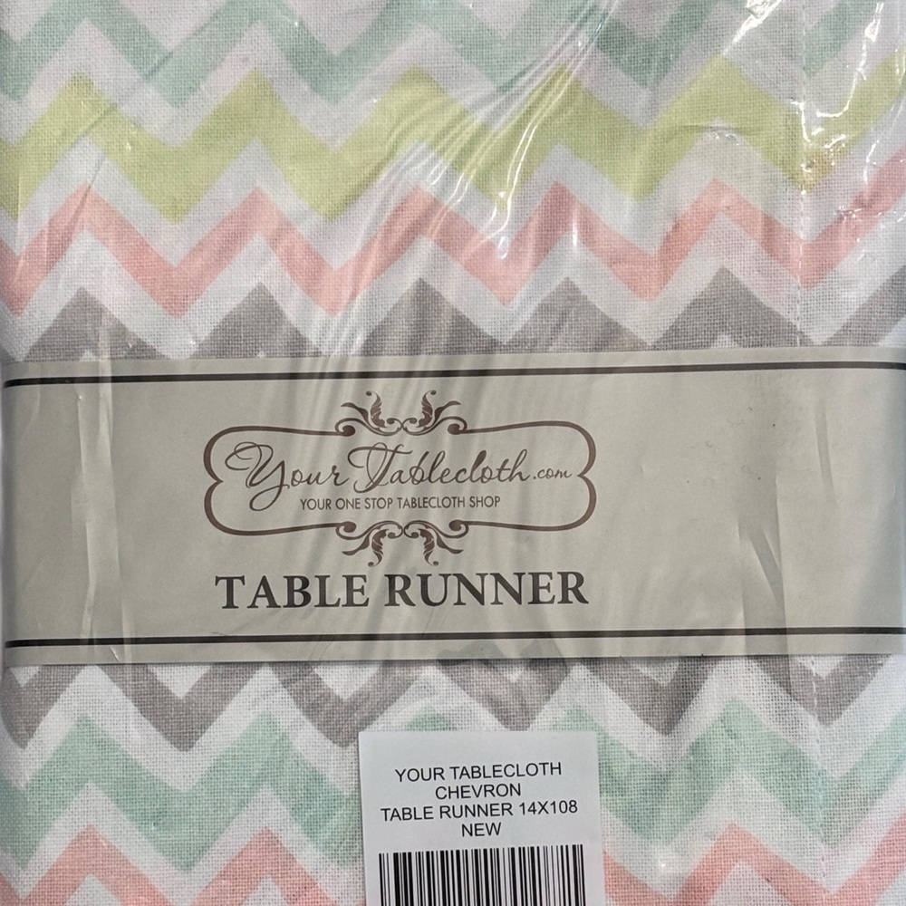 Chevron Table Runner in Spring Pastel - Picture 4 of 7